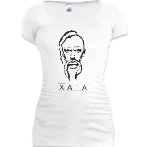 Женская удлиненная футболка ХАТА Лiкар