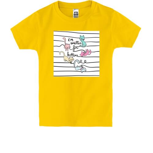 Дитяча футболка з котами в светрі