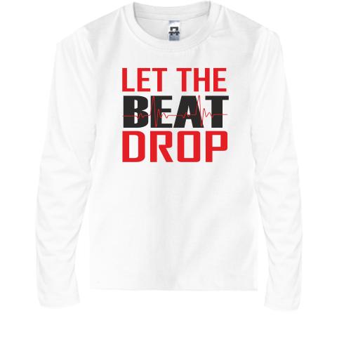 Детская футболка с длинным рукавом с надписью Let me beat drop