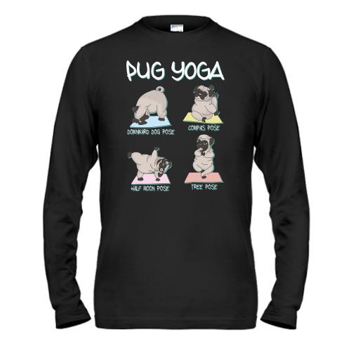Чоловічий лонгслів Pug Yoga Мопс Йога