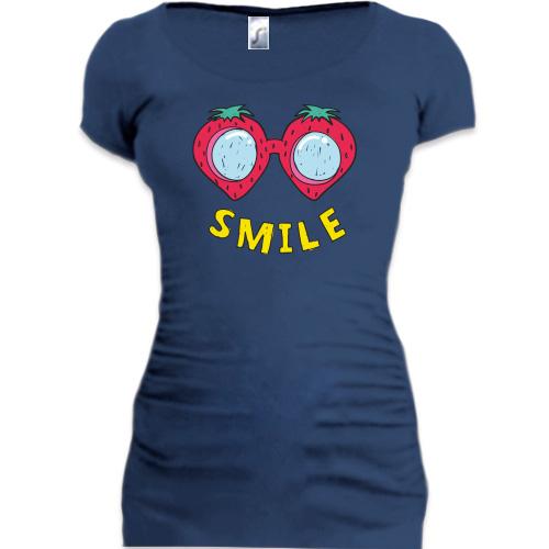 Подовжена футболка Smile Полуниця