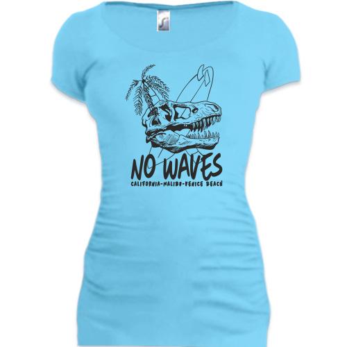 Подовжена футболка No waves Серфінг Динозавр