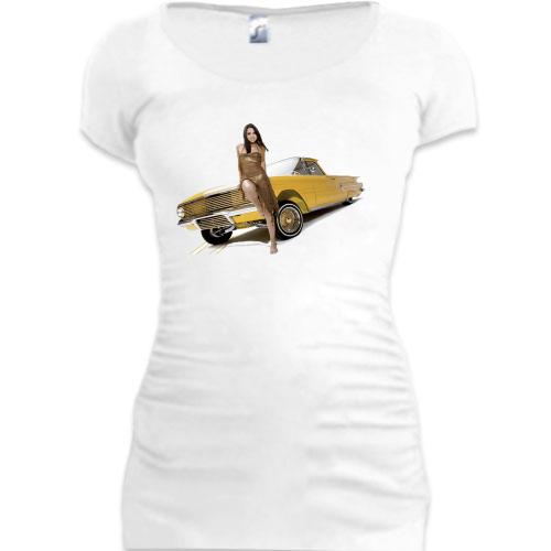 Женская удлиненная футболка Auto girl