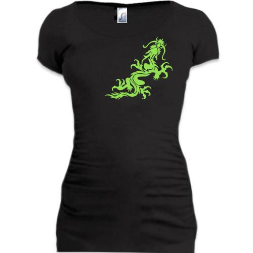 Женская удлиненная футболка Дракончик