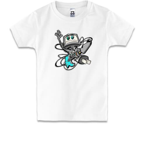 Детская футболка Robot Робот с гитарой