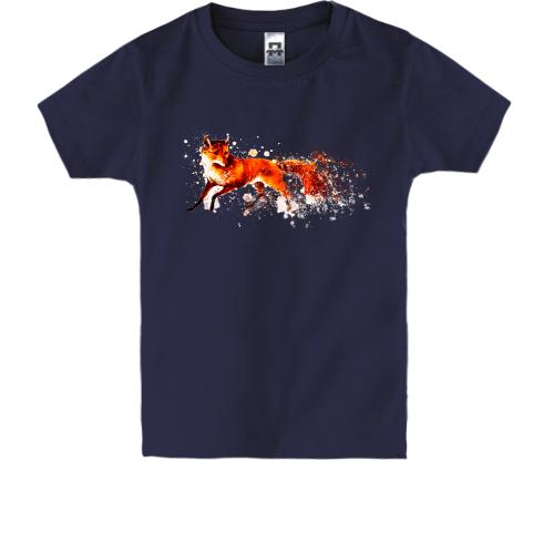 Дитяча футболка з  акварельною лисичкою