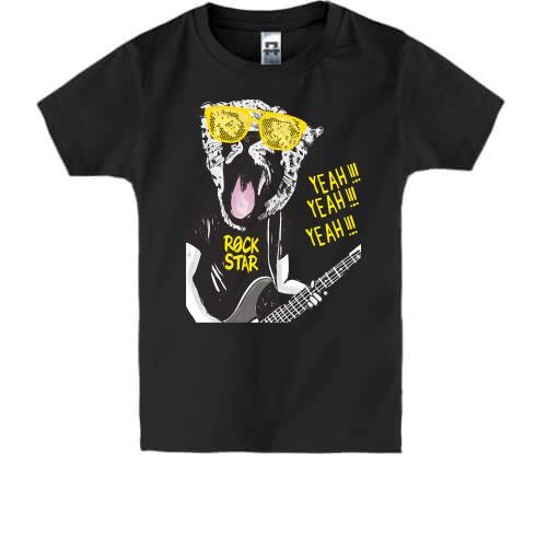 Детская футболка с тигром рокером