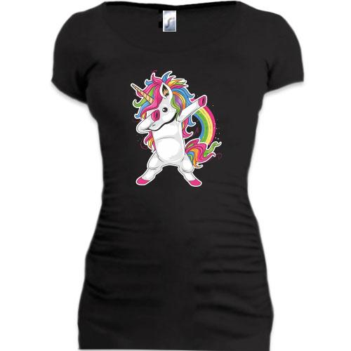 Подовжена футболка Rainbow Unicorn