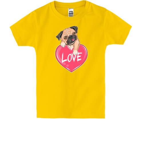 Дитяча футболка з мопсом (Love)