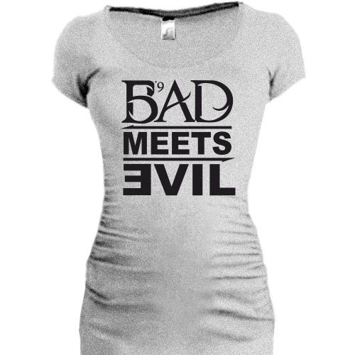 Женская удлиненная футболка Bad Meets Evil