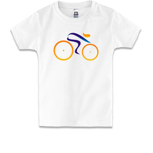 Дитяча футболка з стрічковим велосипедистом