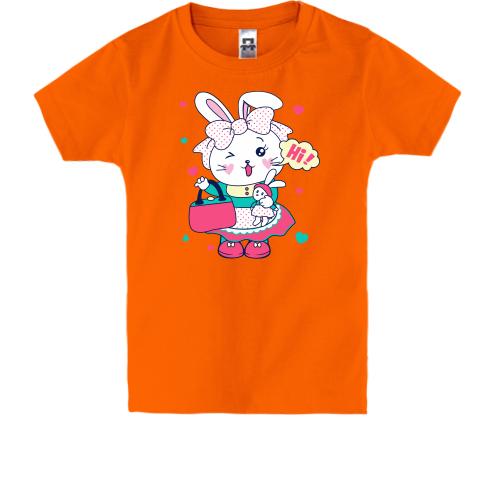 Детская футболка с зайчихой