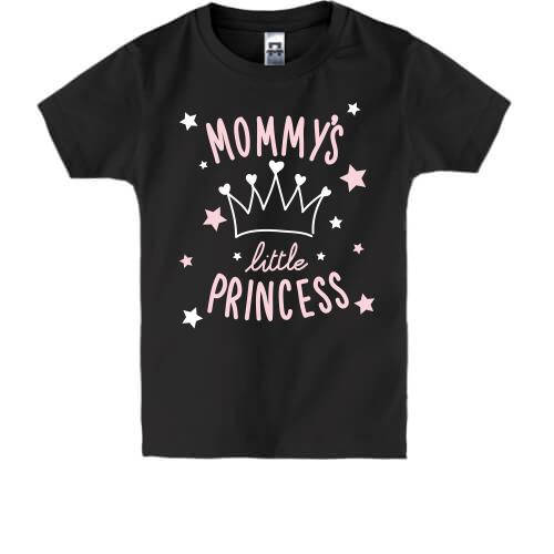 Детская футболка с надписью Маленькая мамина принцесса