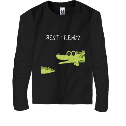 Дитячий лонгслів з крокодилом і хвостом Кращі друзі