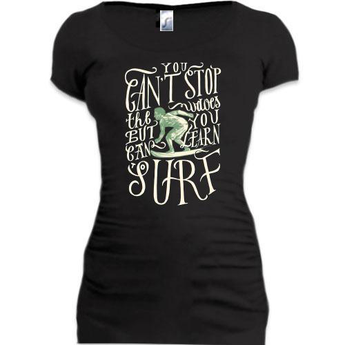 Подовжена футболка You can't stop Surf