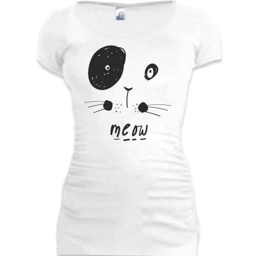 Подовжена футболка з пикою кота