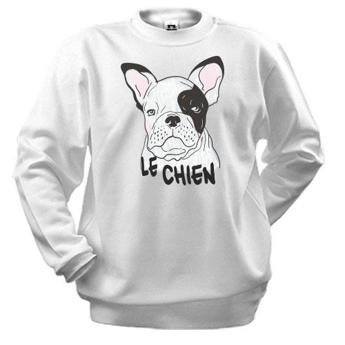 Світшот з написом Le Chien і собакою