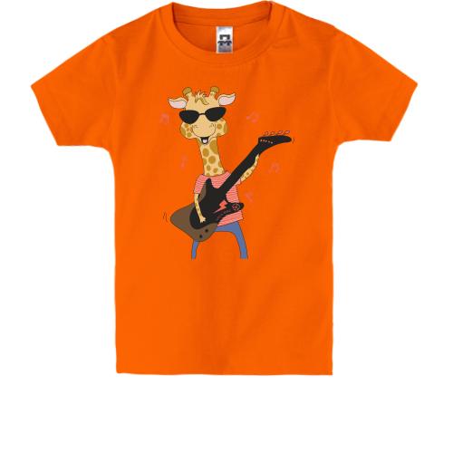 Дитяча футболка з жирафом гітаристом