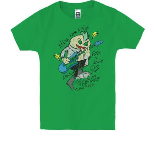 Детская футболка с гитаристом с ирокезом