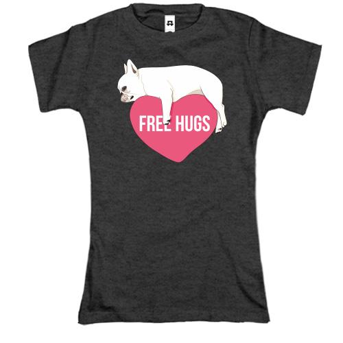 Футболка Free Hugs з мопсом