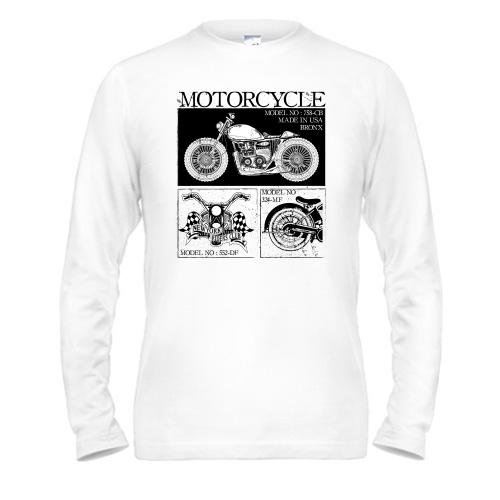 Лонгслив Motorcycle Black and White