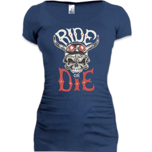 Подовжена футболка Ride or Die з черепом