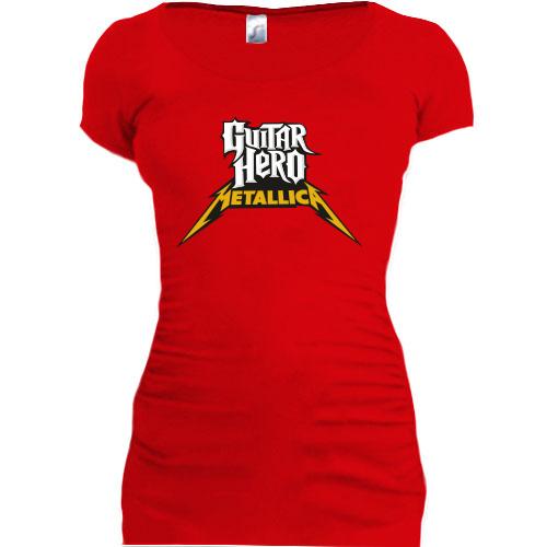 Женская удлиненная футболка Guitar Hero Metallica