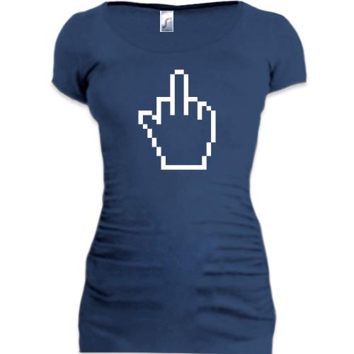 Подовжена футболка з курсором середнім пальцем