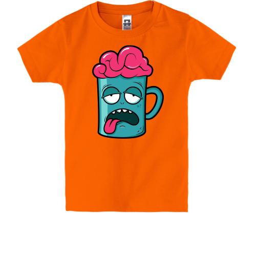 Детская футболка с мозгом в чашке