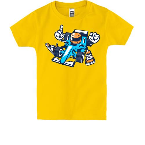 Дитяча футболка з гонщиком в кедах