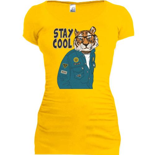 Подовжена футболка Stay cool tiger