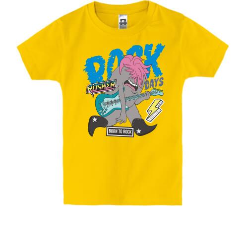 Детская футболка с человечком рокером