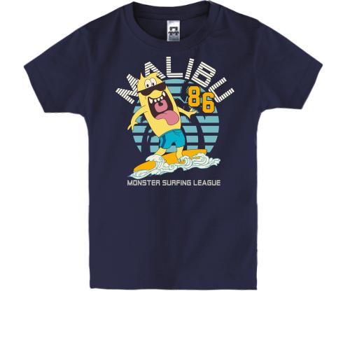 Детская футболка с человечком серфингистом