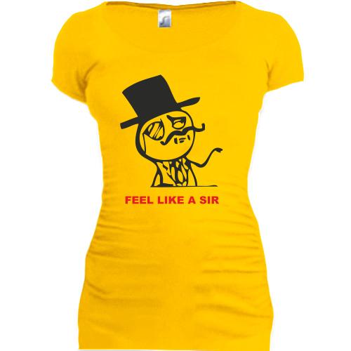 Женская удлиненная футболка Feel Like a Sir 2