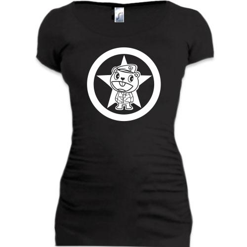 Женская удлиненная футболка Отважный воин