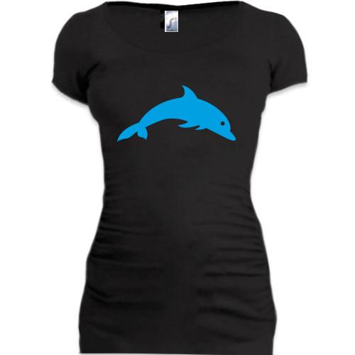 Женская удлиненная футболка Дельфин