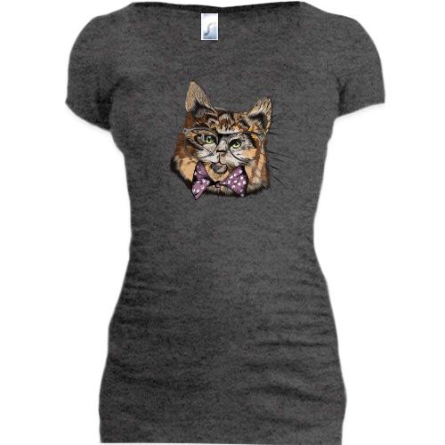 Подовжена футболка Cat Hipster Mind
