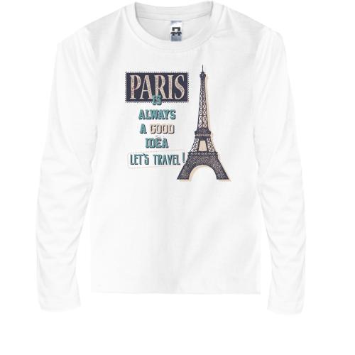 Детская футболка с длинным рукавом Paris is always a good idea L