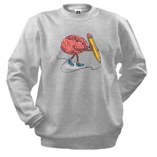 Свитшот Мозг с карандашом.