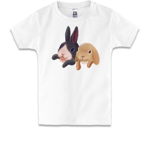 Детская футболка Кролики-друзья