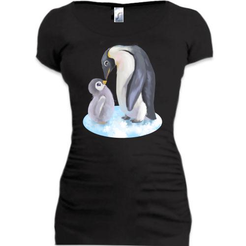 Подовжена футболка Сім'я пінгвінів