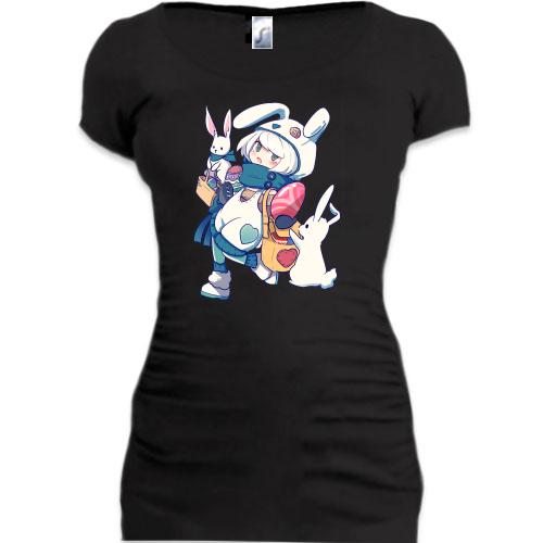 Подовжена футболка Anime Bunny