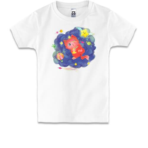 Детская футболка Кошечка в космосе