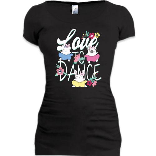 Подовжена футболка Love to Dance