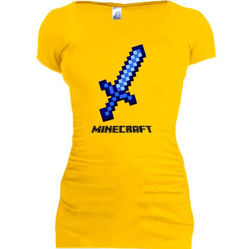 Женская удлиненная футболка Мечь Minecraft