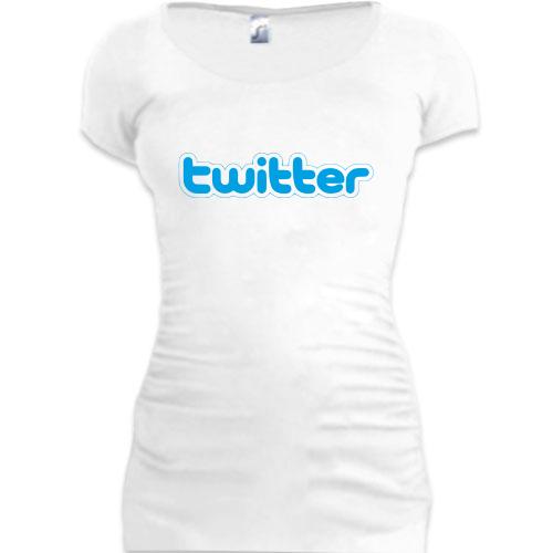 Женская удлиненная футболка с логотипом Twitter