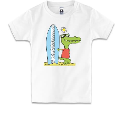 Детская футболка Crocodile surfer