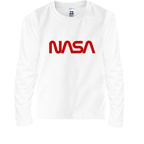 Детская футболка с длинным рукавом NASA Worm logo