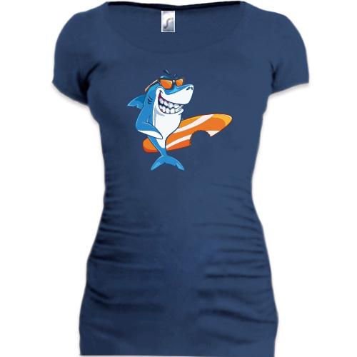 Подовжена футболка Shark Surfer