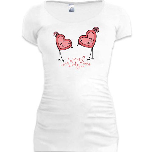 Подовжена футболка Love Birds